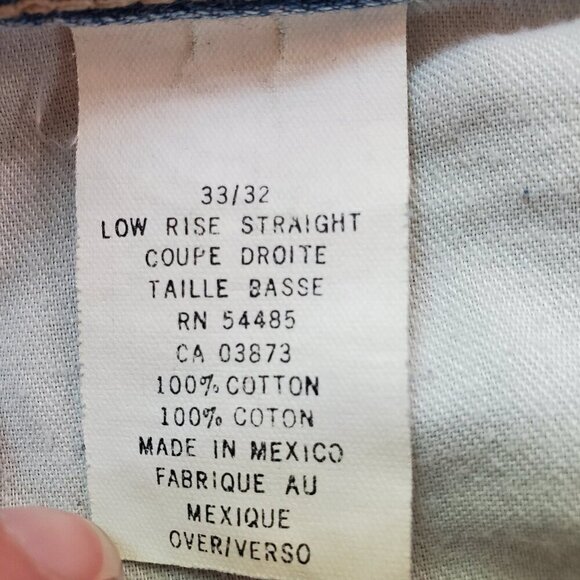 AMERICAN EAGLE SZ 33/32 Low rise Straight Distressed Light Wash Blue Jeans - Picture 13 of 15